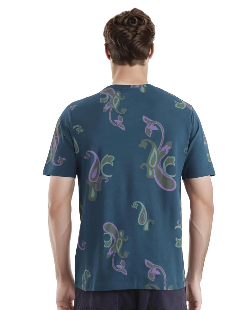 Rare Rabbit Men's Crew Neck Graphic T-Shirt