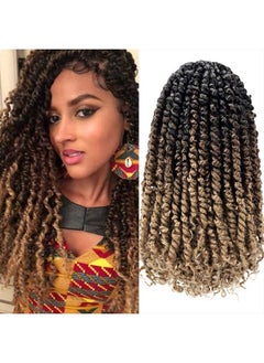 8 Packs Passion Twist Hair 12 Inch Pre-twisted Passion Twist Crochet Hair Pre-looped Crochet Braids for Women Passion Twists Braiding Hair Synthetic Hair Extensions(12Strands/Pack; 1B/30/27#)