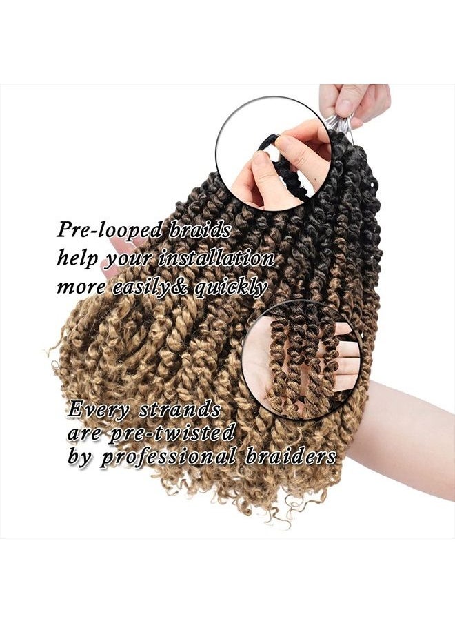 LOSMOEER - 8 Packs Passion Twist Hair 12 Inch Pre-twisted Passion Twist Crochet Hair Pre-looped Crochet Braids for Women Passion Twists Braiding Hair Synthetic Hair Extensions(12Strands/Pack; 1B/30/27#) - Image 1