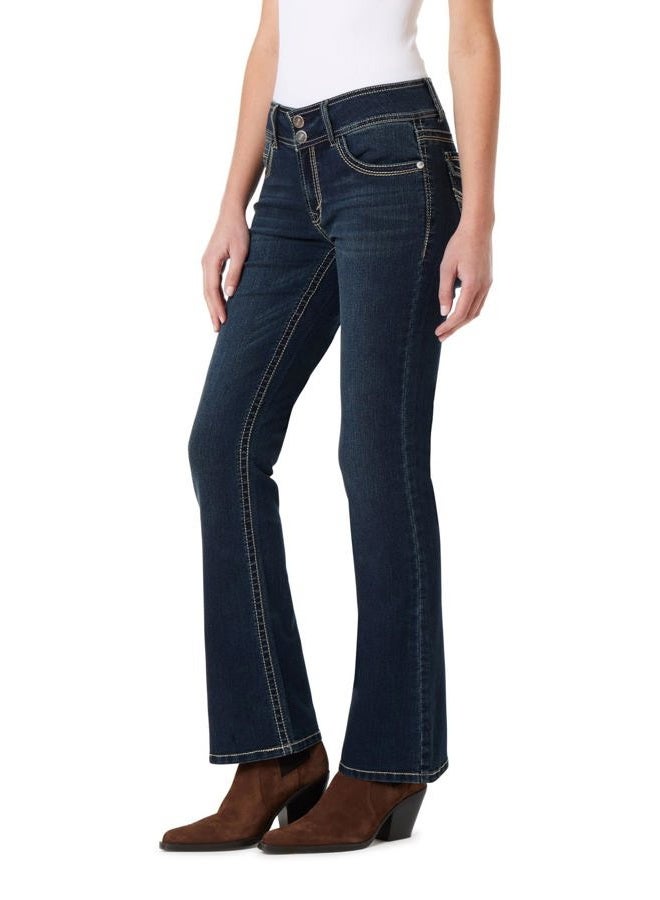 Wallflower Women's Luscious Curvy Bootcut Mid-Rise Insta Stretch Juniors Jeans (Standard and Plus), Evan, 11 - Image 1