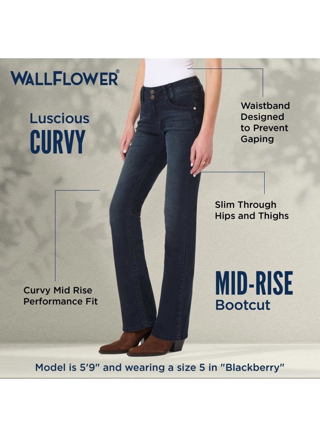 Wallflower Women's Luscious Curvy Bootcut Mid-Rise Insta Stretch Juniors Jeans (Standard and Plus), Evan, 11 - Image 4