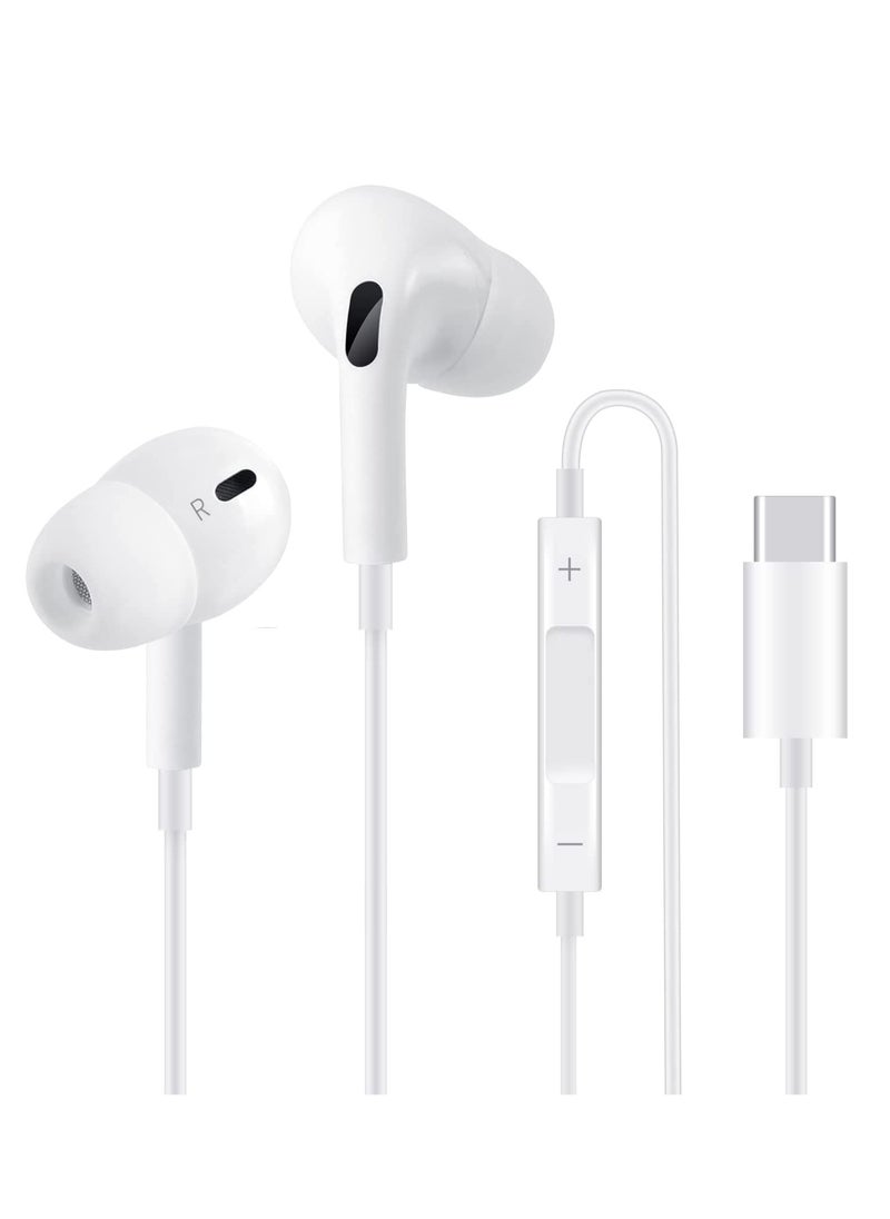 USB C Headphone, Type C Earbuds Wired Earphones with Microphone and Volume Control,in-Ear Earbud Noise Isolating for Google Pixel Oneplus Samsung Galaxy iPad Pro and MacBook