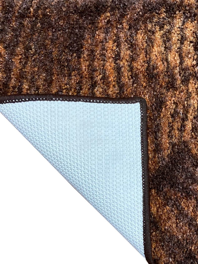 BIANCA Super Soft Designer Anti Slip Bath Mat -1pc Large (spa) Abstract-Brown/Beige - Image 3