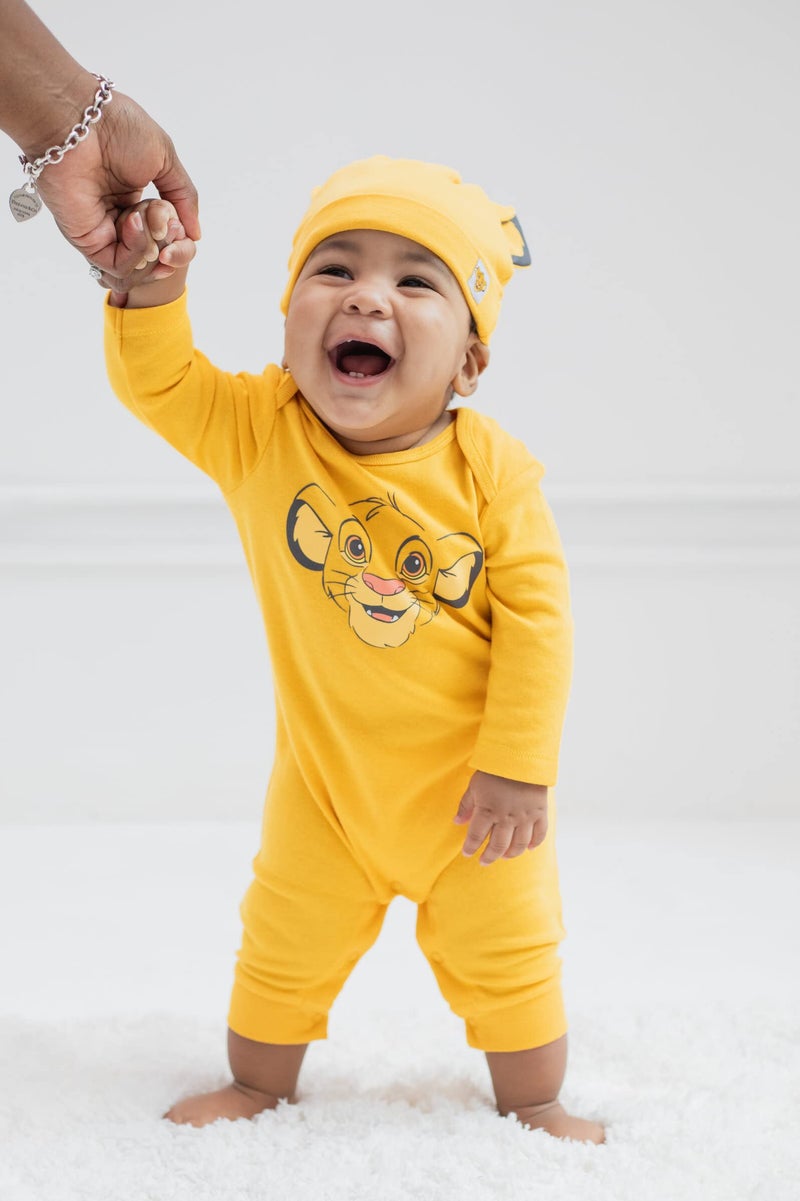 Disney Lion King Simba Infant Baby Boys Snap Cosplay Coverall and Hat Set Lion King 18 Months - Image 2
