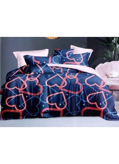 Shahi Concept Shahi Concept 220 TC Glace Cotton King Size Double Bed XXXL 10 Feet BedSheet Without Joint with 2 Pillow Covers Pink Heart 