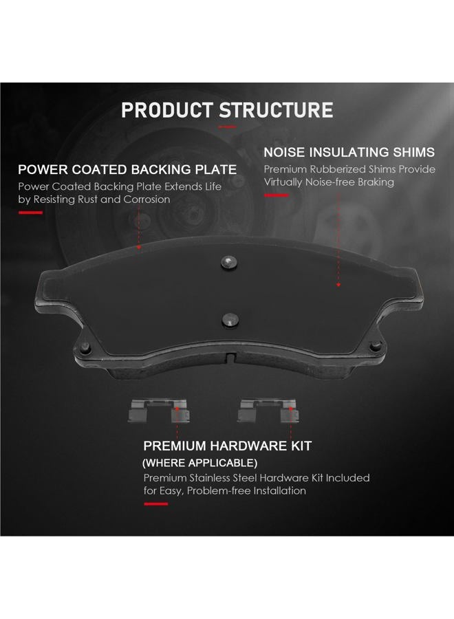 CCIYU D1522 Front Ceramic Brake Pads Kits 4pcs fit For 2011-2015 For Chevrolet Cruze,2016 For Chevrolet Cruze Limited,2012-2017 For Chevrolet Sonic - Image 3