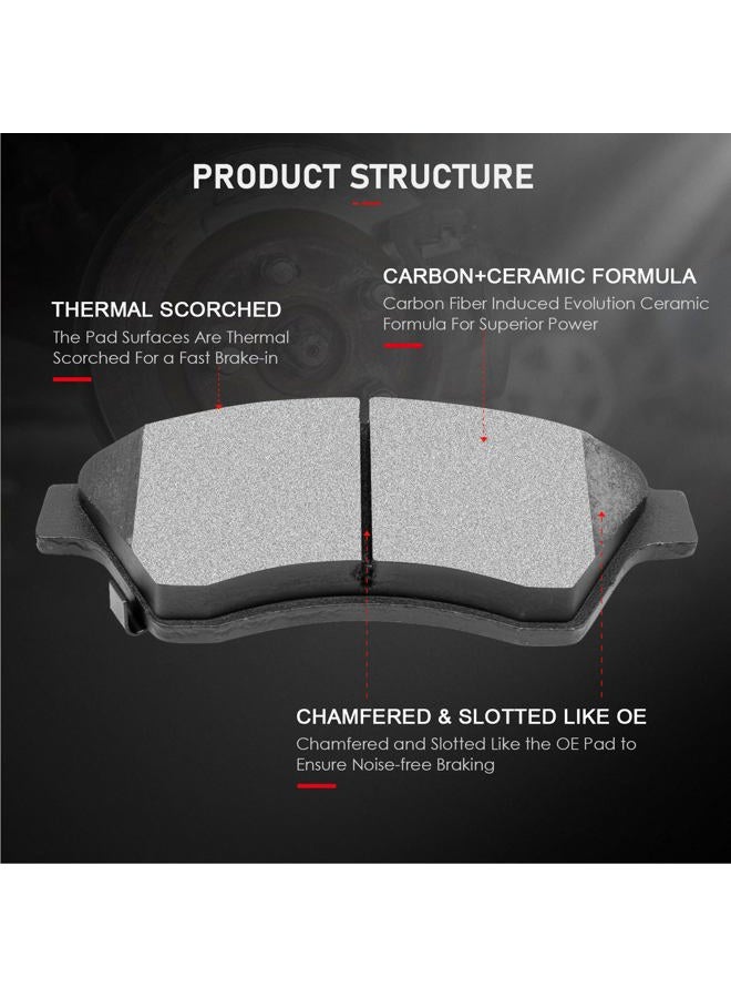 CCIYU D1522 Front Ceramic Brake Pads Kits 4pcs fit For 2011-2015 For Chevrolet Cruze,2016 For Chevrolet Cruze Limited,2012-2017 For Chevrolet Sonic - Image 2