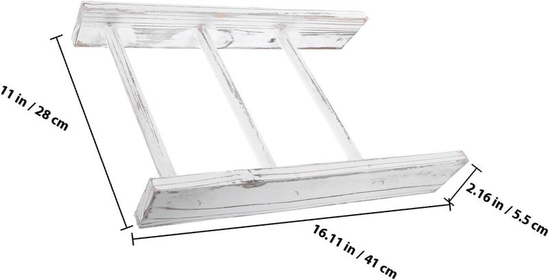Mini Rustic Towel Rack Ladder with Elegant White Finish Space-Saving Hand Towel Stand for Bathroom and Kitchen Multipurpose Small Ladder Decor for Farmhouse and Country Style - Image 2