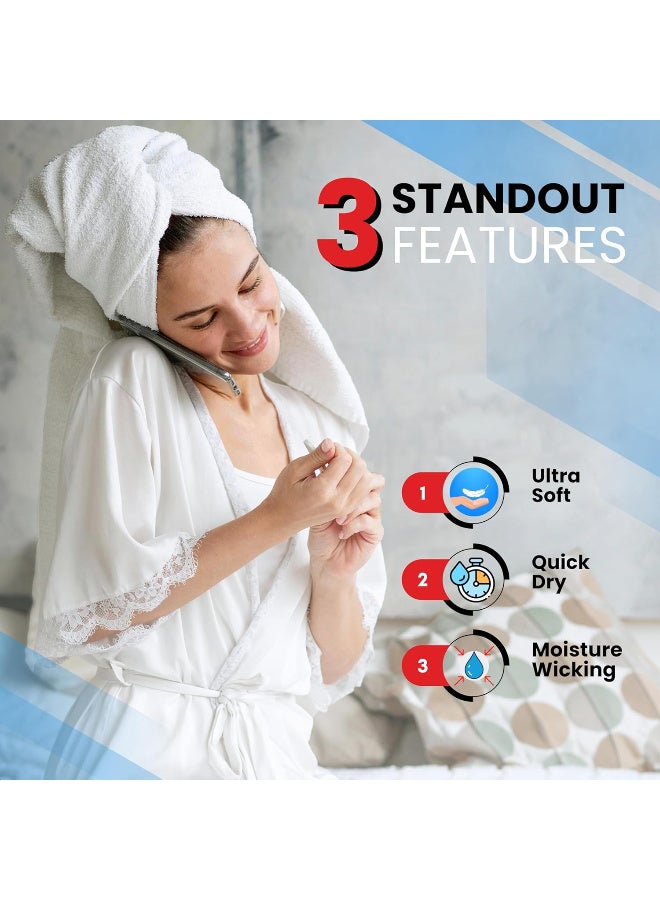 Xclusives Premium Bath Towels Set Pack of 8 | 100% Cotton Highly Absorbent Soft Towels | 2 Bath Towels, 2 Hand Towels & 4 Washcloths - Image 4