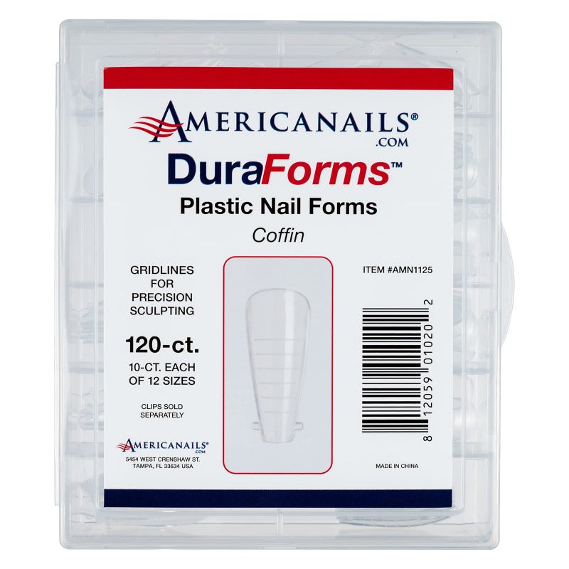 AMERICANAILS .COM Americanails DuraForms Plastic Nail Forms 120ct - SHAPE "Coffin" - Image 1