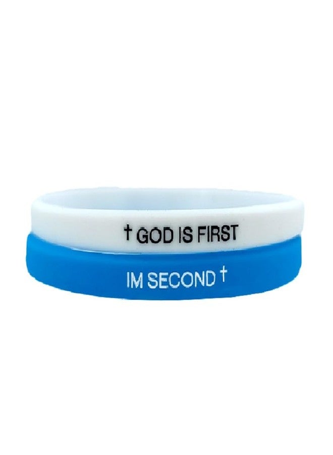 KZL GOD IS FIRST IM SECOND Inspirational Bracelets Christian Faith Rubber Bracelets for Women Men Engraved Bible Verses Cross Silicone Wristband Religious Jewelry Gifts -Set 2 - Image 3