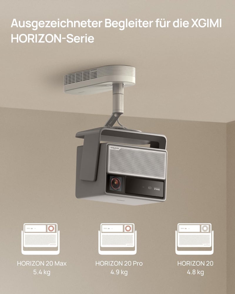 XGIMI Ceiling Mount | Projector Ceiling Bracket, 6kg Load, ±12° Tilt, Hidden Cable Storage, for Elfin, Mogo, Halo, Horizon, Horizon 20 Series - Image 2