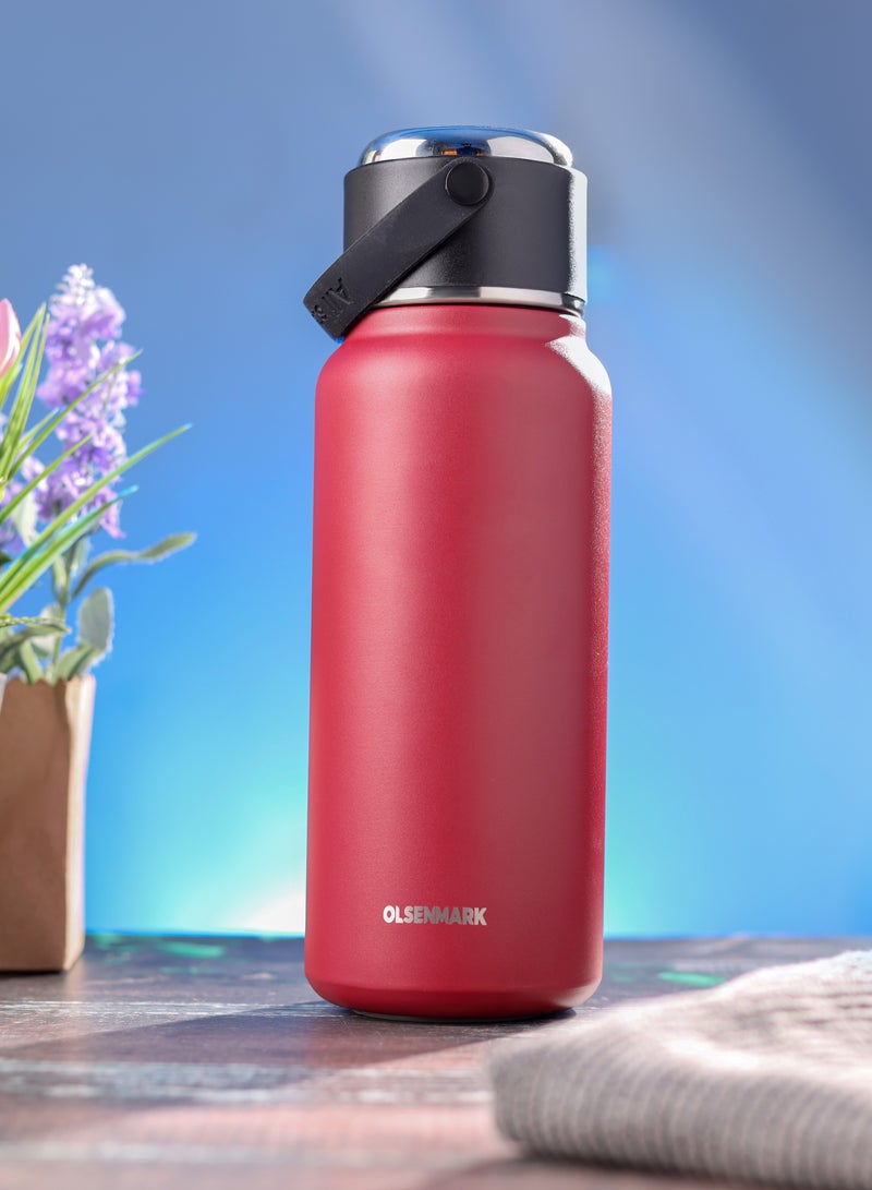 Olsenmark 1000 ml Stainless Steel Vacuum Bottle- OMVF7019, Hot and Cold Compatible, Preserves the Flavor and Freshness, Unbreakable, Portable, Leak-Resistant and Light-Weight - Image 4