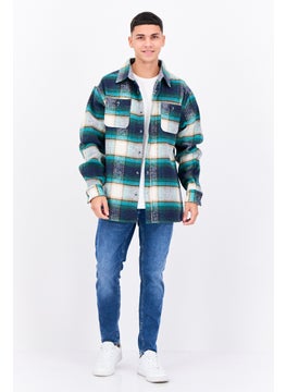 Sovereign Code Men Plaid Jacket Shirt, Green  - Image 4