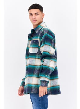 Sovereign Code Men Plaid Jacket Shirt, Green  - Image 2