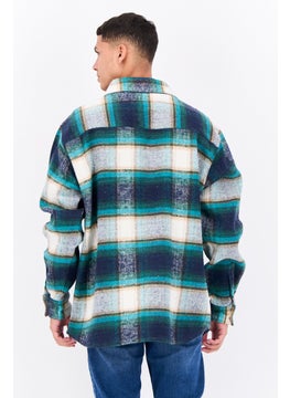 Sovereign Code Men Plaid Jacket Shirt, Green  - Image 3