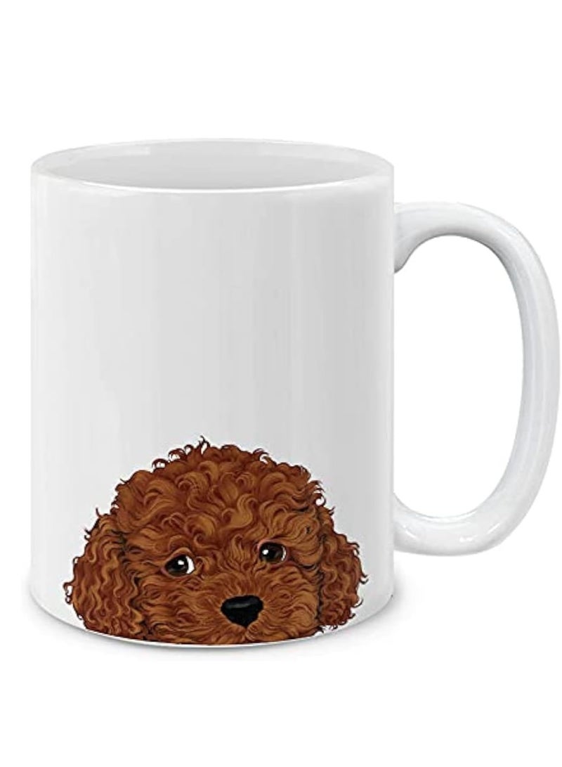RYN Brown Toy Poodle Ceramic Coffee Mug Tea Cup, 11 OZ - Image 1