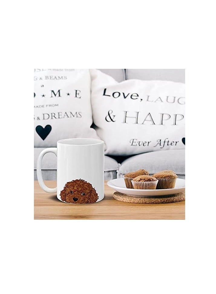 RYN Brown Toy Poodle Ceramic Coffee Mug Tea Cup, 11 OZ - Image 2