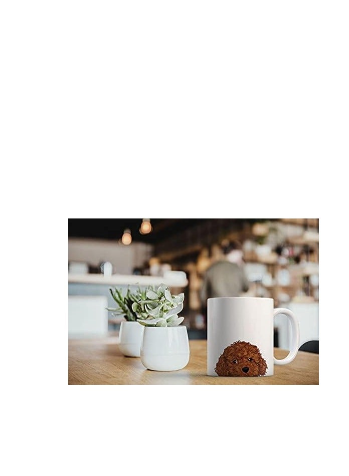 RYN Brown Toy Poodle Ceramic Coffee Mug Tea Cup, 11 OZ - Image 3