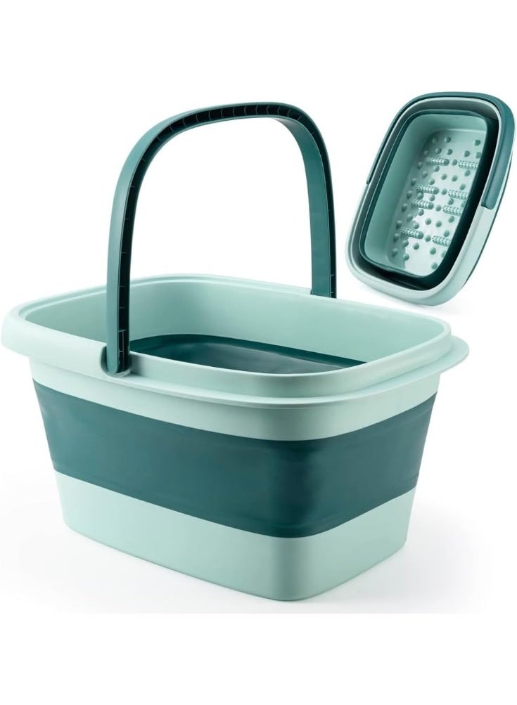 Red Blossom Collapsible Foot Bath Soak Tub with Handle – 15L/4 Gallon Foot Spa Basin for Dry, Cracked Feet, Pedicures & Home Spa Treatments (Blue)  - Image 1