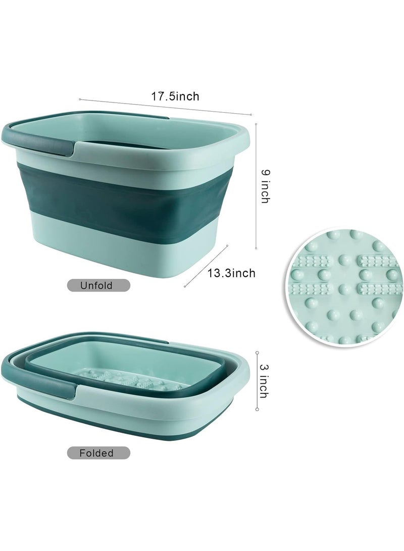 Red Blossom Collapsible Foot Bath Soak Tub with Handle – 15L/4 Gallon Foot Spa Basin for Dry, Cracked Feet, Pedicures & Home Spa Treatments (Blue)  - Image 3