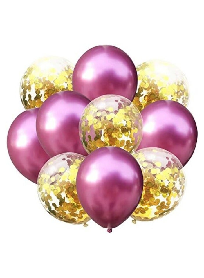 بارتي بروبز - بارتي بروبز 10 قطع من بالونات الكروم الوردي والقصاصات لعناصر تزيين أعياد الميلاد أو بالونات عيد ميلاد سعيد للديكور
