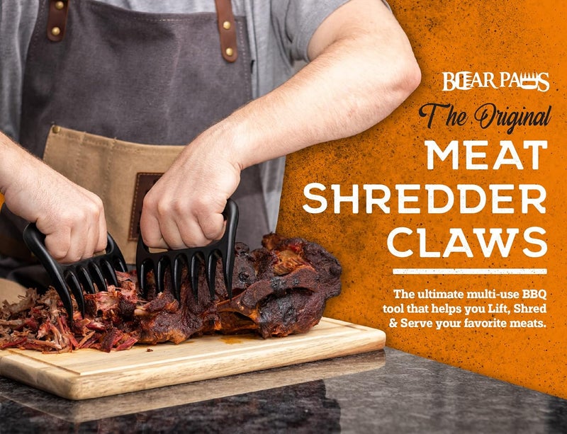 Bear Paws Meat Claws - The Original Meat Shredder Claws for Pulled Pork, USA Made - Easily Lift, Shred, Pull and Serve Pork, Chicken, Brisket and Turkey - Gift for Dad on Christmas! (Gray) - Image 3