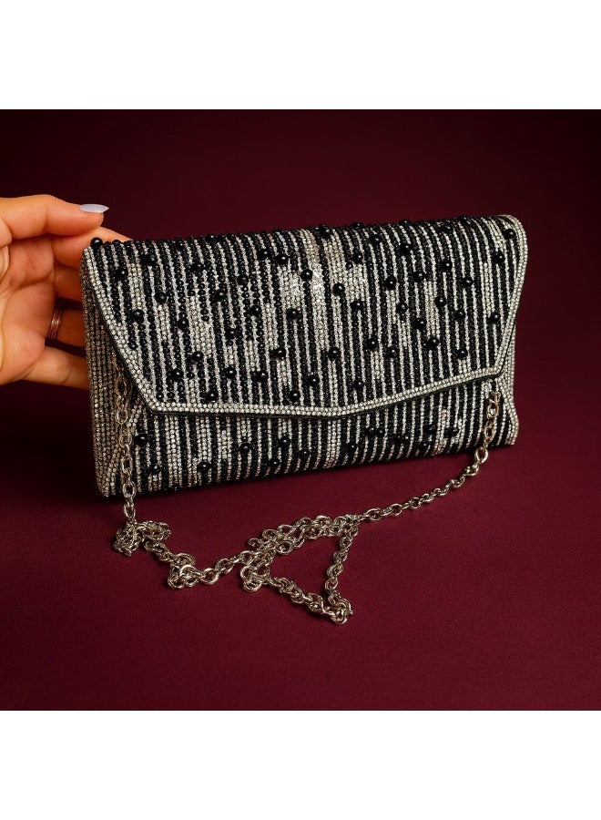 Women's Pearl Beaded Evening Clutch – Elegant Luxury Handbag for Weddings & Events - Image 4