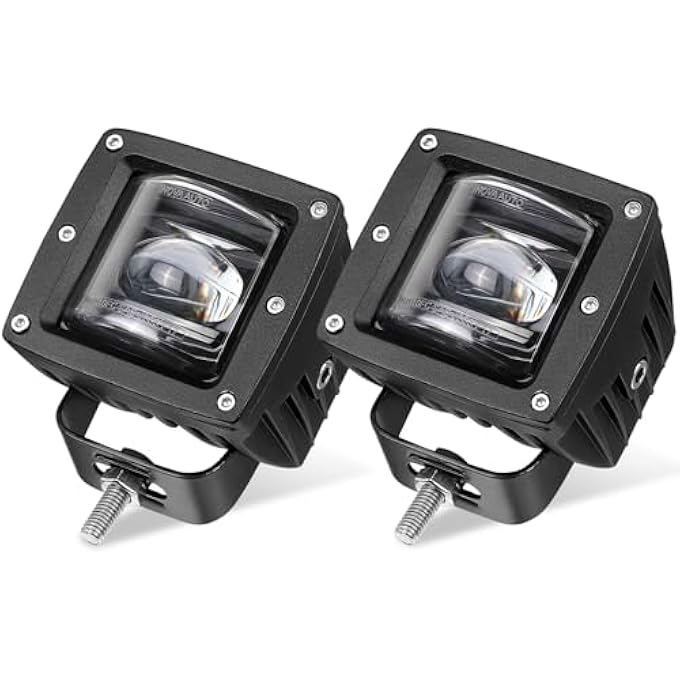 Niking Auto Dji 4X4 2Pcs 3 Inch Sae Led Fog Light Pods Off Road Dot Approved Driving Lights Square Led Cubes Work Light Fog Lamps For Truck Jeep Wrangler Jk Ram Boat Motorcycle Tacoma - Image 1