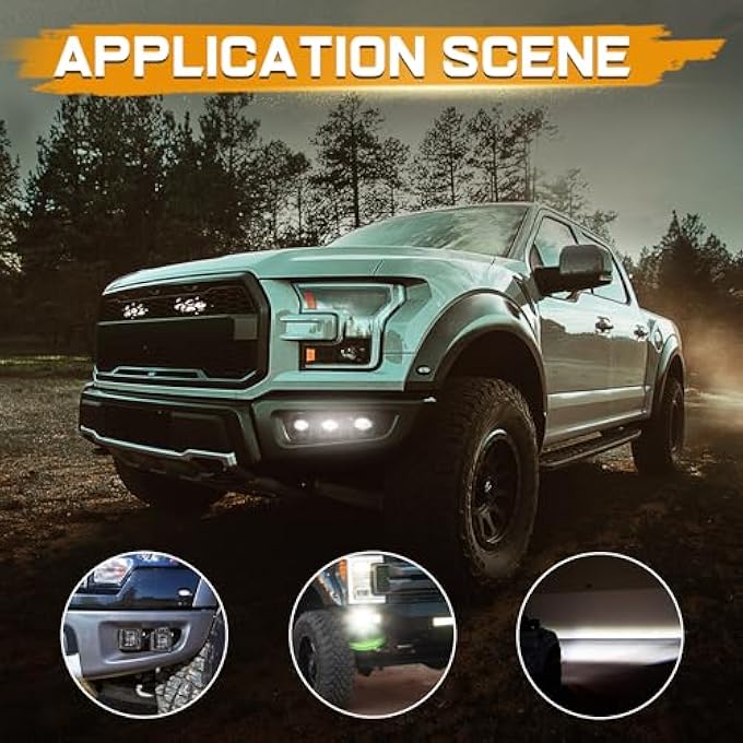 Niking Auto Dji 4X4 2Pcs 3 Inch Sae Led Fog Light Pods Off Road Dot Approved Driving Lights Square Led Cubes Work Light Fog Lamps For Truck Jeep Wrangler Jk Ram Boat Motorcycle Tacoma - Image 5