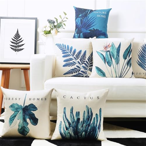 AEROHAVEN Premium Set of 5 Nature Digital Printed Hand Stitched Throw Pillow/Cushion Covers - CC229 - (20 x 20 Inch) - Image 1