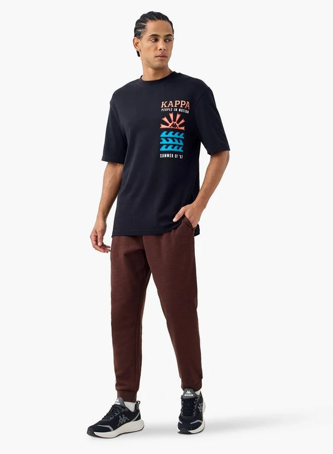 Kappa Kappa Embroidered Joggers with Drawstring Closure and Pockets