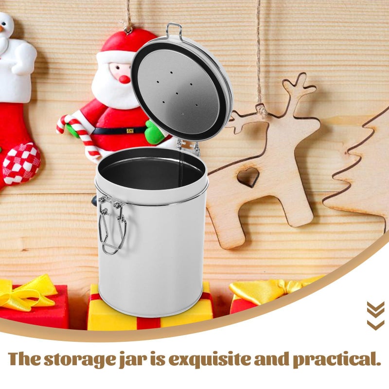 Airtight Small Metal Tea Storage Jar With Lid For Coffee Candy Kitchen - Image 4