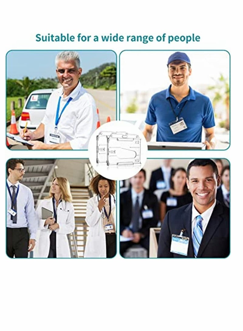 KASTWAVE ID Card Badge Holder, 2 Pieces Clear Badge Holders Hard Plastic Card Holder ID Credit Card Protector with Thumb Slot - Image 5