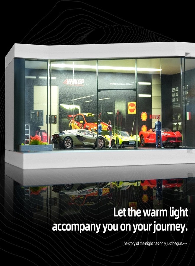 kivcmds kivmcds Display Case for Hot Wheels 1/64 Diecast Car Model Scene Parking Diorama Garage,Matchbox Toy Car Monster Trucks Storage Display Dustproof Stackable,Race Repair Shop - Image 3