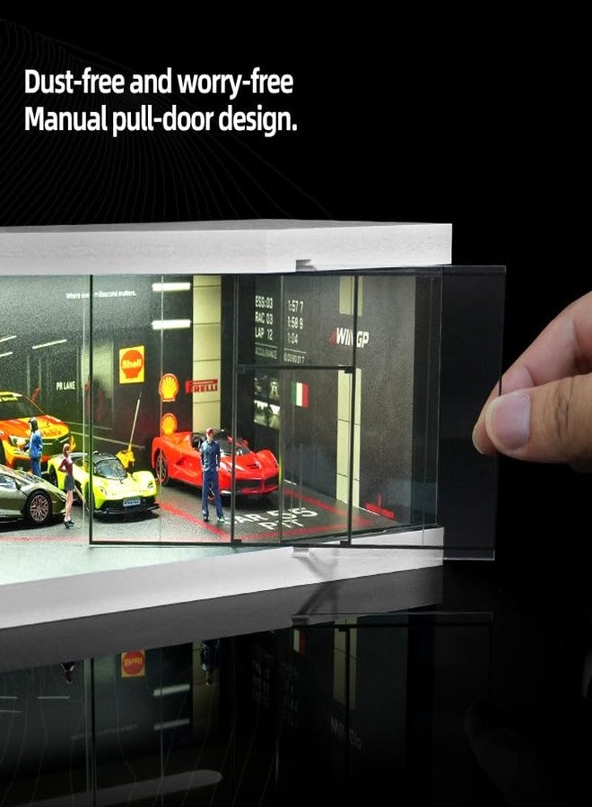 kivcmds kivmcds Display Case for Hot Wheels 1/64 Diecast Car Model Scene Parking Diorama Garage,Matchbox Toy Car Monster Trucks Storage Display Dustproof Stackable,Race Repair Shop - Image 4