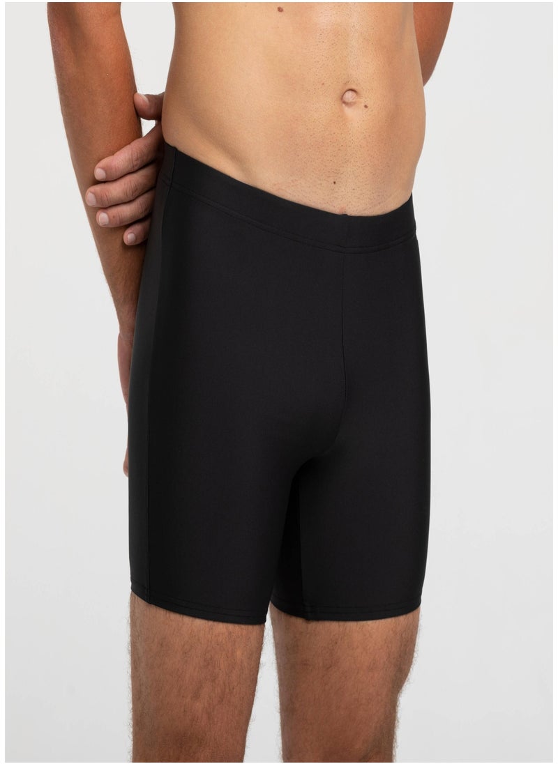 NABAIJI NABAIJI by DECATHLON, Men's Swimming Long Boxers 100 Secure Fit & Quick-Dry Black  - Image 1