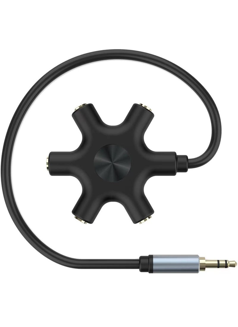 SYOSI Audio Splitter Multi Headphone, 5-Way Jack 3.5mm Audio Stereo Headset Splitter Adapter, Headphone Splitter to Connect Up to 5 Devices for Audio Mixing, Shared Experiences, Fit for iPhone, iPad & More  - Image 1