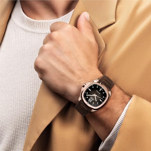 MIDO Multifort TV Big Date - Swiss Automatic Watch for Men - 40mm Case - Brown Dial - Brown Rubber Strap - M0495263729100 - Image 5