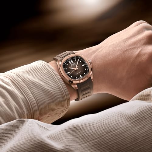 MIDO Multifort TV Big Date - Swiss Automatic Watch for Men - 40mm Case - Brown Dial - Brown Rubber Strap - M0495263729100 - Image 2