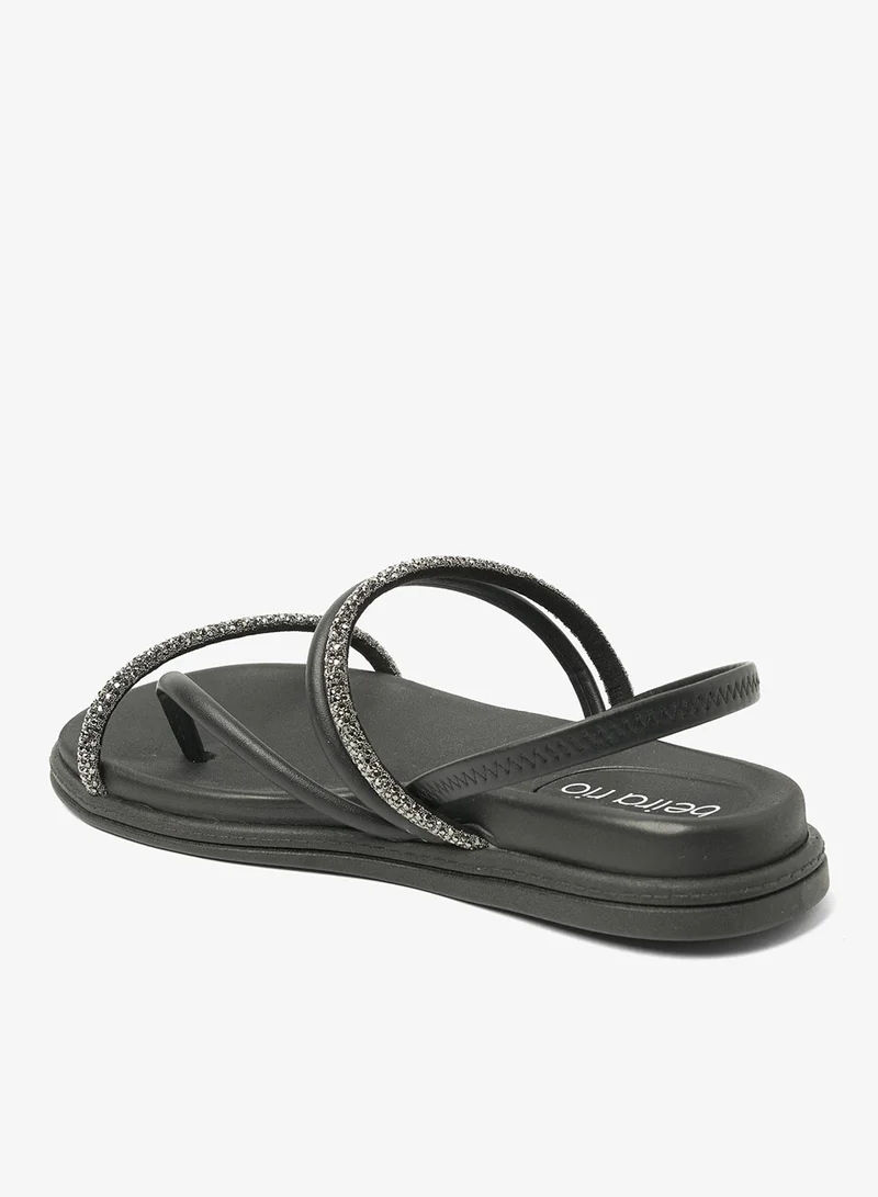 Beira Rio Black Flat Sandals for Women – Stylish & Comfortable Everyday Footwear for Women | Best Price UAE