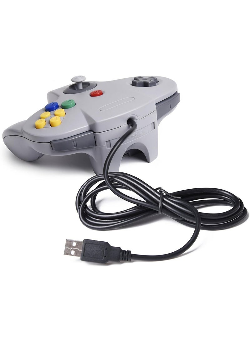 Classic N64 Controller, iNNEXT N64 Wired USB PC Game pad Joystick, N64 Bit USB Wired Game stick Joy pad Controller for Windows PC MAC Linux Raspberry Pi 3 Sega Genesis Higan (Grey) - Image 4