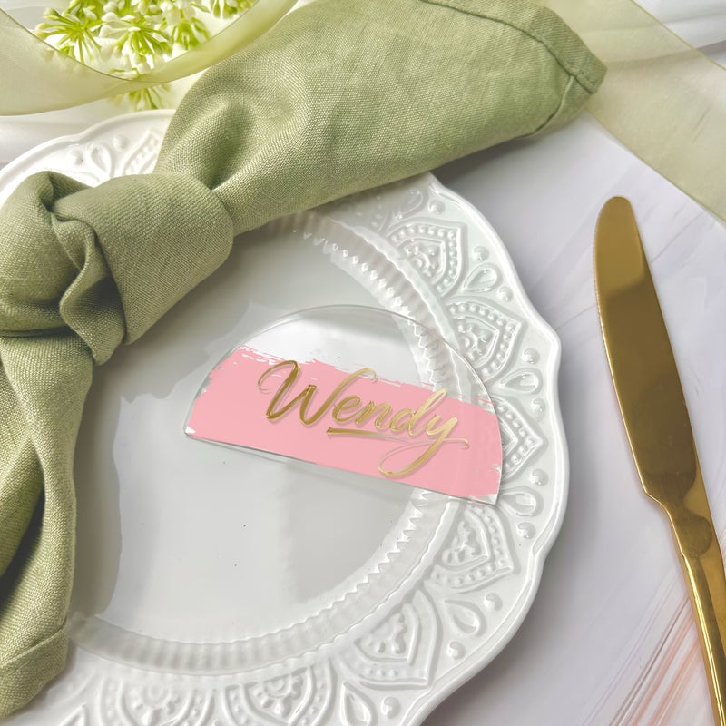30 Pcs Blank Plastic Half Round Seating Cards Multifunctional Luggage Tags Wedding Guest Name Tags Table Seating Identification Signs Travel Gift Tags Graduation Ceremony Decorations For Party Event Home Venue Marking - Image 2
