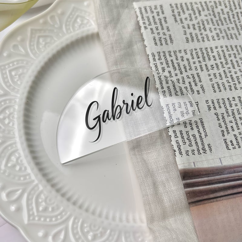 30 Pcs Blank Plastic Half Round Seating Cards Multifunctional Luggage Tags Wedding Guest Name Tags Table Seating Identification Signs Travel Gift Tags Graduation Ceremony Decorations For Party Event Home Venue Marking - Image 5