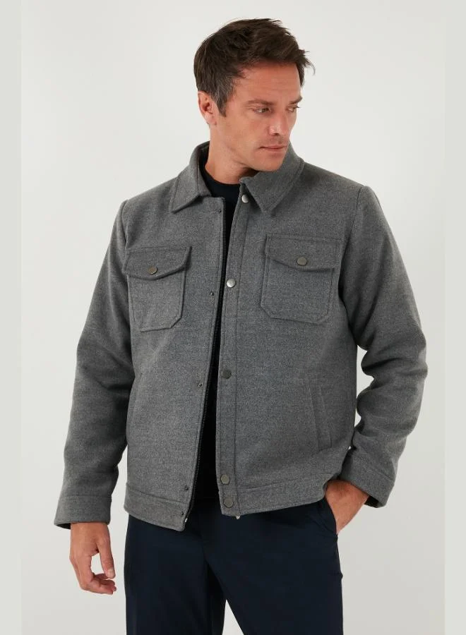 Buratti  Buratti Slim Fit Jacket Collar Lined Cashmere Coat Men's COAT 58400347 for Men | Best Price UAE