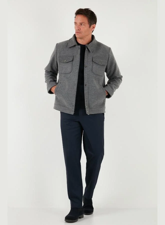 Buratti  Buratti Slim Fit Jacket Collar Lined Cashmere Coat Men's COAT 58400347 for Men | Best Price UAE