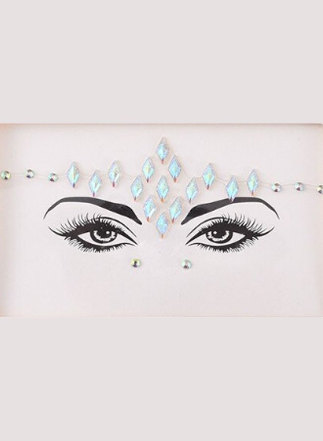Luminous Mermaid Princess Face Gems Crystal Sticker - Image 1