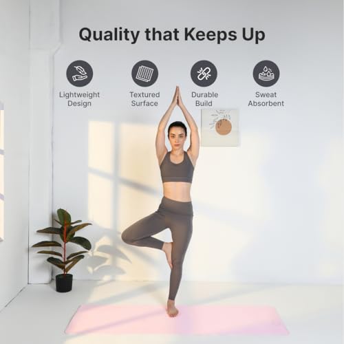 Cult Yoga Mat 4mm EVA with Carry Strap – Lightweight, Non-Slip, Cushioned & Sweat-Resistant Exercise Mat – Eco-Friendly Workout Mat for Yoga, Pilates, Meditation & Home Gym – Pink - Image 4