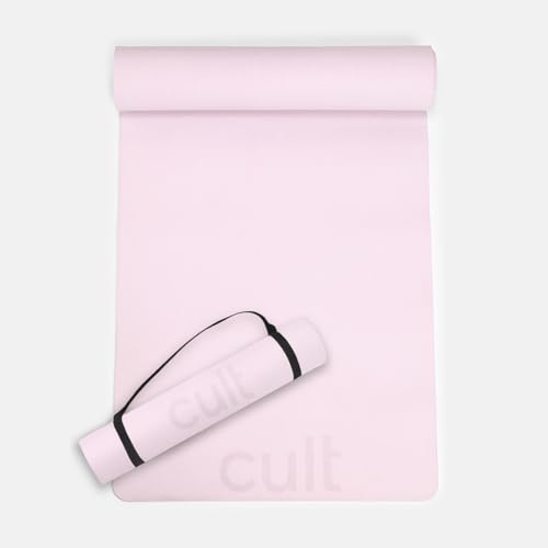 Cult Yoga Mat 4mm EVA with Carry Strap – Lightweight, Non-Slip, Cushioned & Sweat-Resistant Exercise Mat – Eco-Friendly Workout Mat for Yoga, Pilates, Meditation & Home Gym – Pink - Image 1