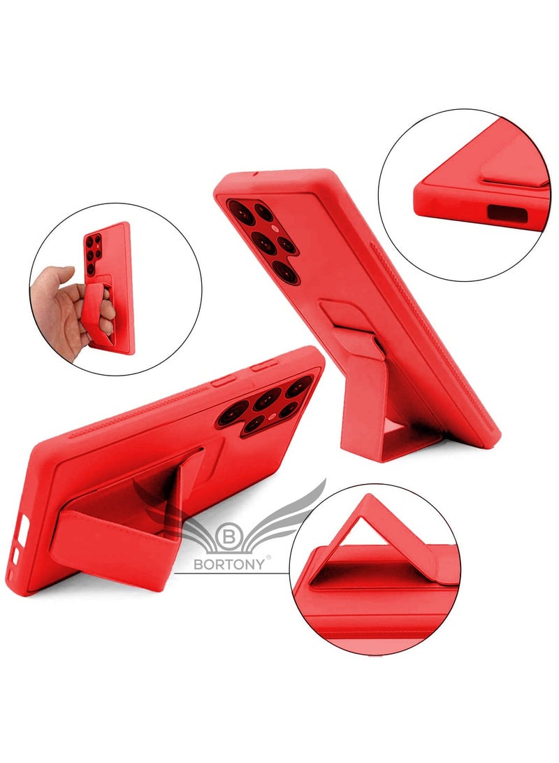 BORTONY Galaxy S22 Ultra Car Mount Kickstand And Finger Grip Case Cover For Samsung Galaxy S22 Ultra - Image 4